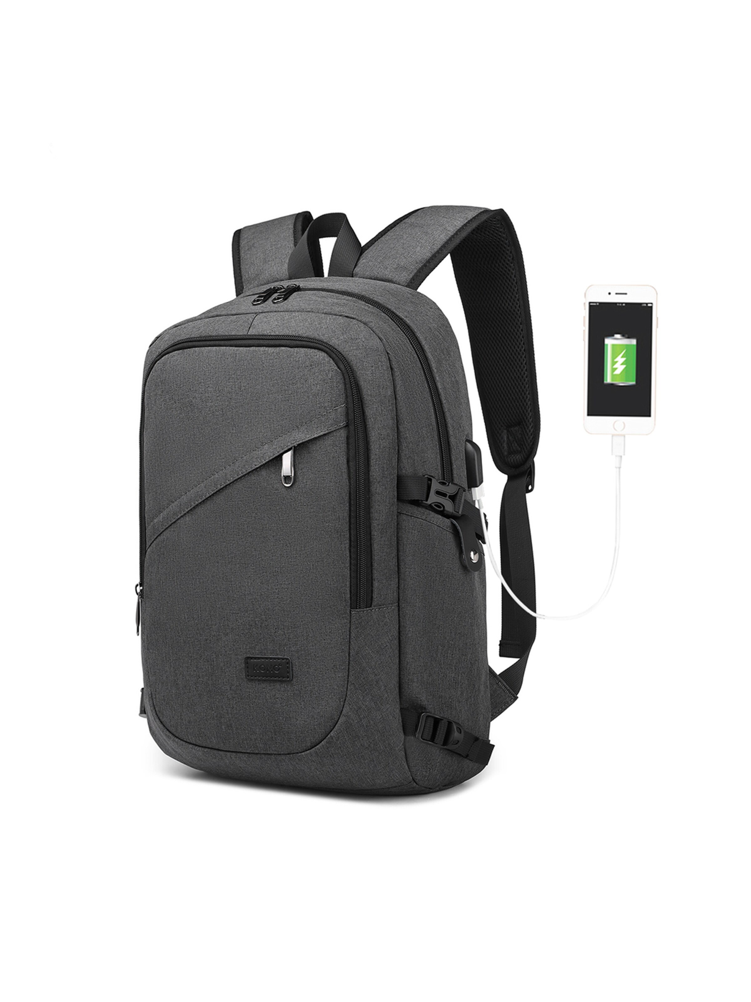Kono Backpack in Grey: front