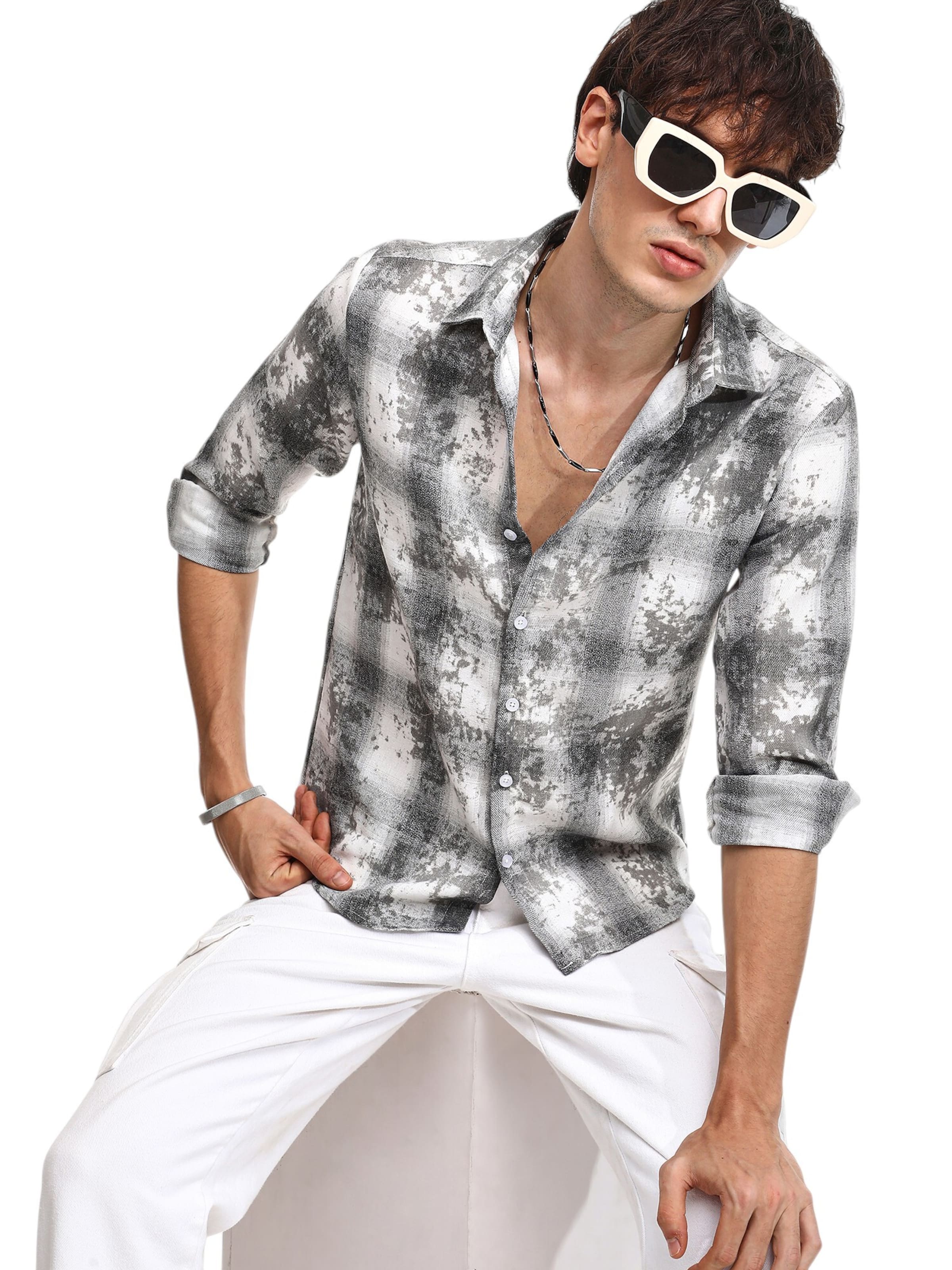 Regular fit Camicia 'Kinley' di Campus Sutra in grigio