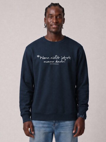 Watapparel Sweatshirt 'Wenn Nicht Jetzt Wann Dann' in Blauw: voorkant