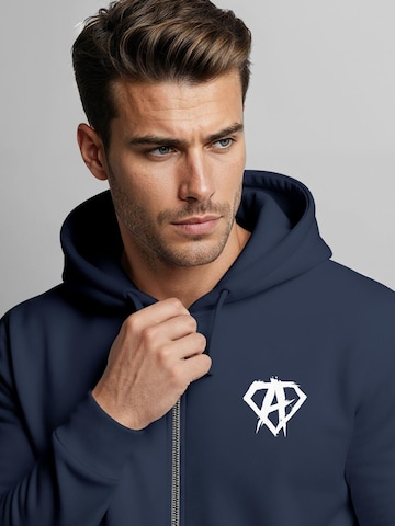 Neverless Zip-Up Hoodie 'Anarchy Gym' in Blue