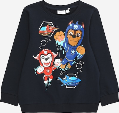 NAME IT Sweat 'FINGH PAWPATROL' en bleu / marine / cognac / rouge, Vue avec produit