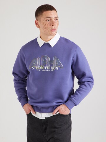 ALPHA INDUSTRIES Collegepaita 'Studio Edition Vibe' värissä lila: etupuoli