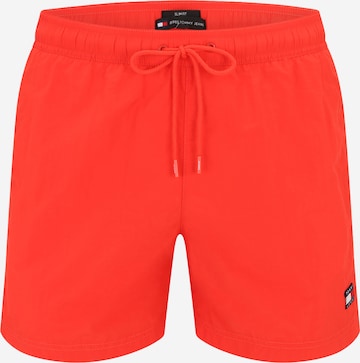 Shorts de bain 'Heritage' Tommy Jeans en rouge : devant