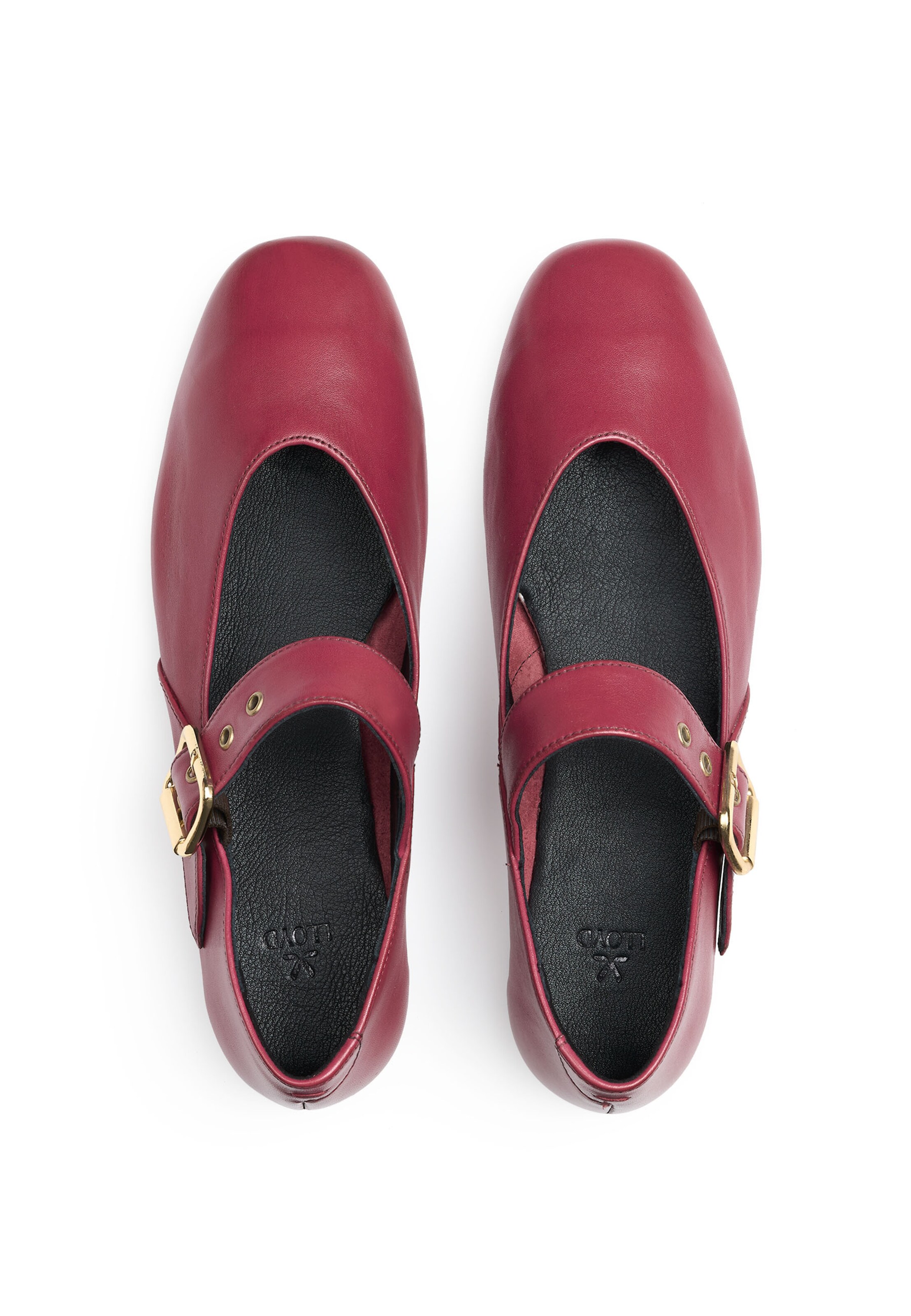 LLOYD Ballet Flats with Strap in Red