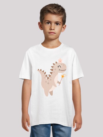 T-Shirt 'Süßer Mädchen Dinosaurier' F4NT4STIC en blanc : devant