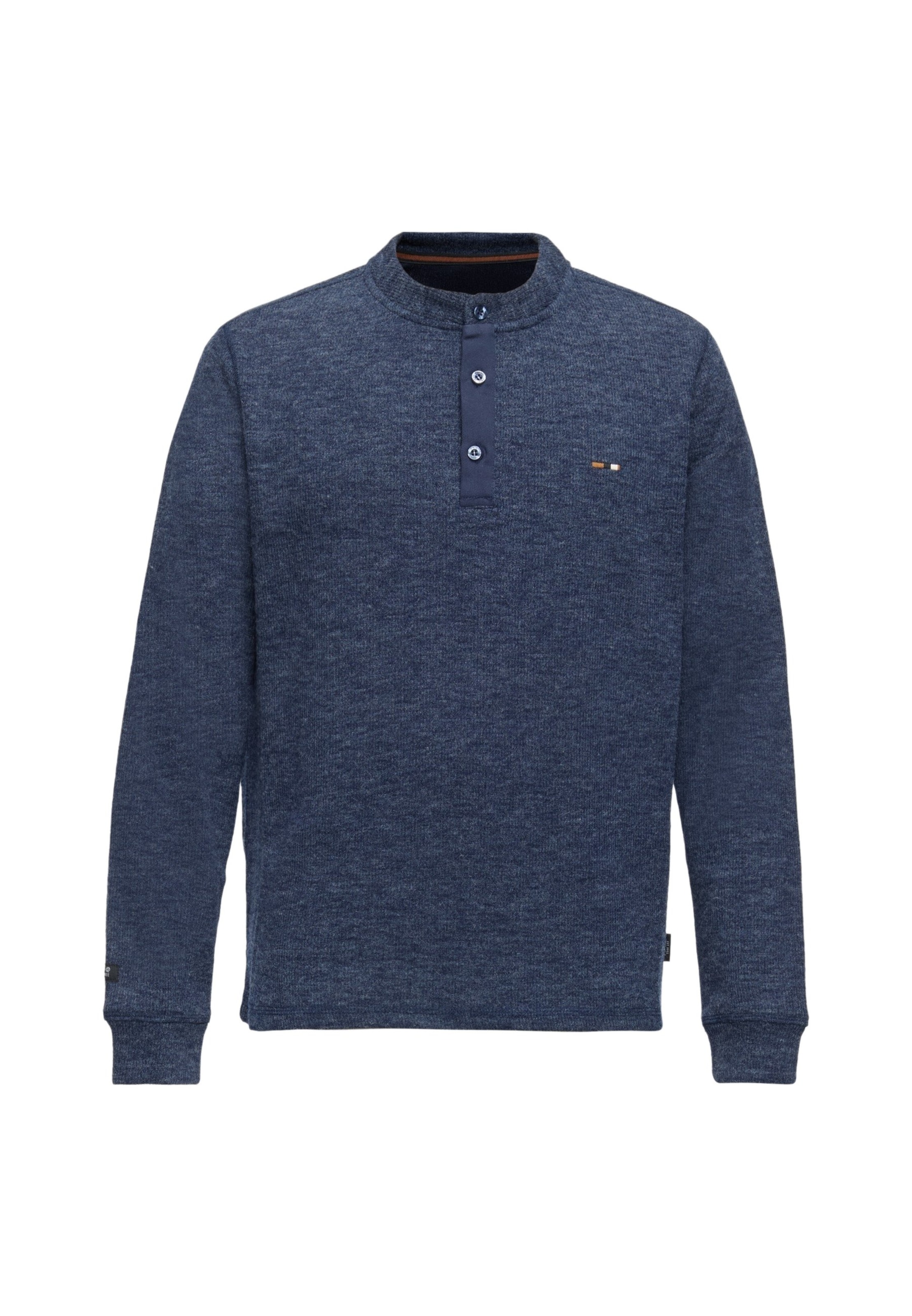 INDICODE JEANS Kampsun 'Dorburn Grandad', värv sinine: eest vaates