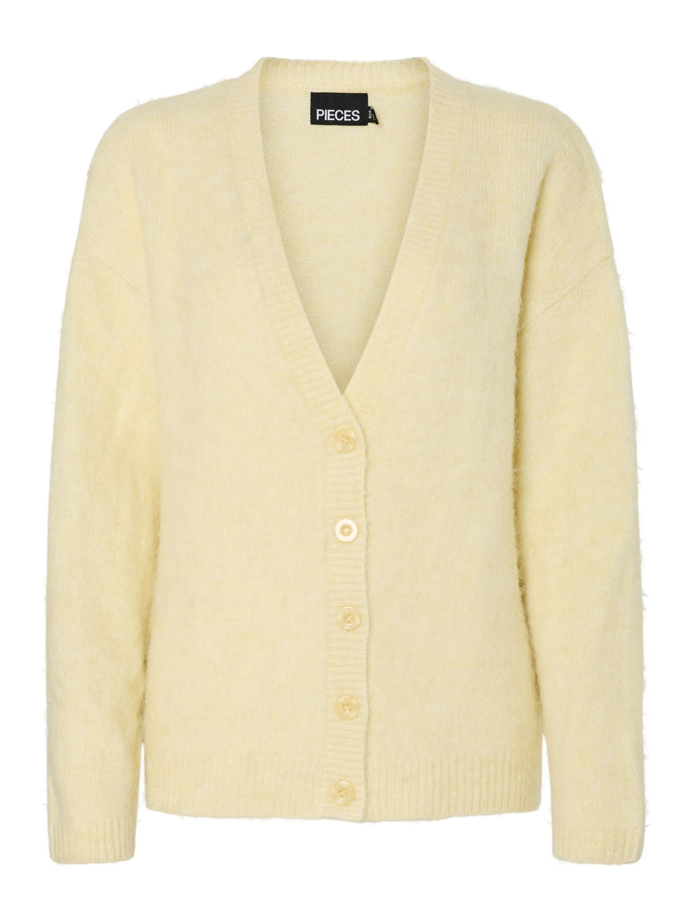 Cardigan 'PCPam' PIECES en jaune : devant