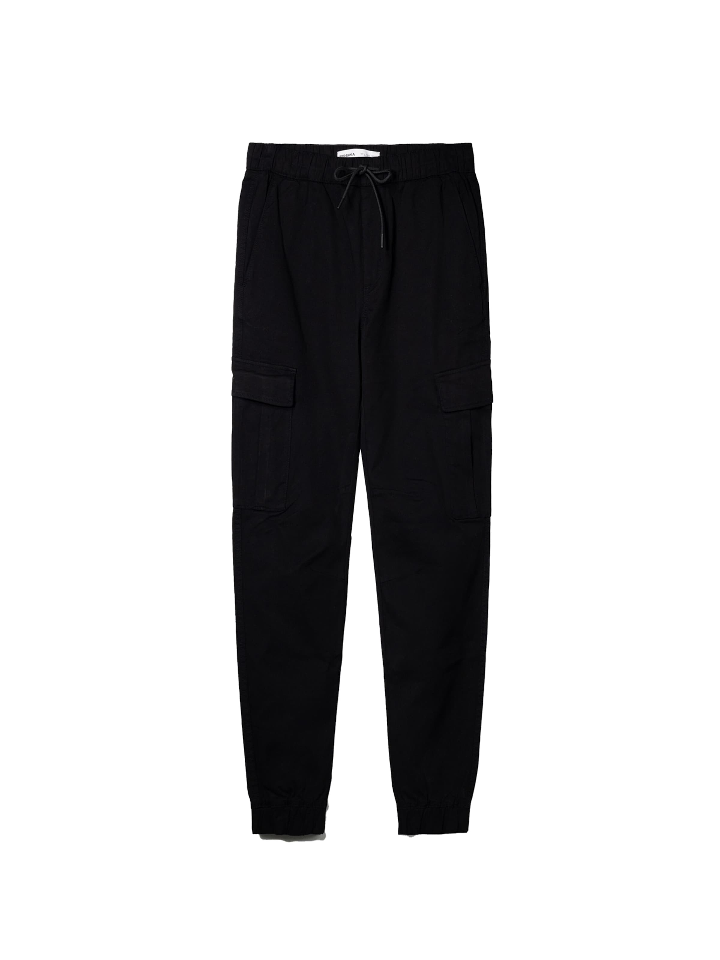 Tapered Pantaloni cargo di Bershka in nero: frontale