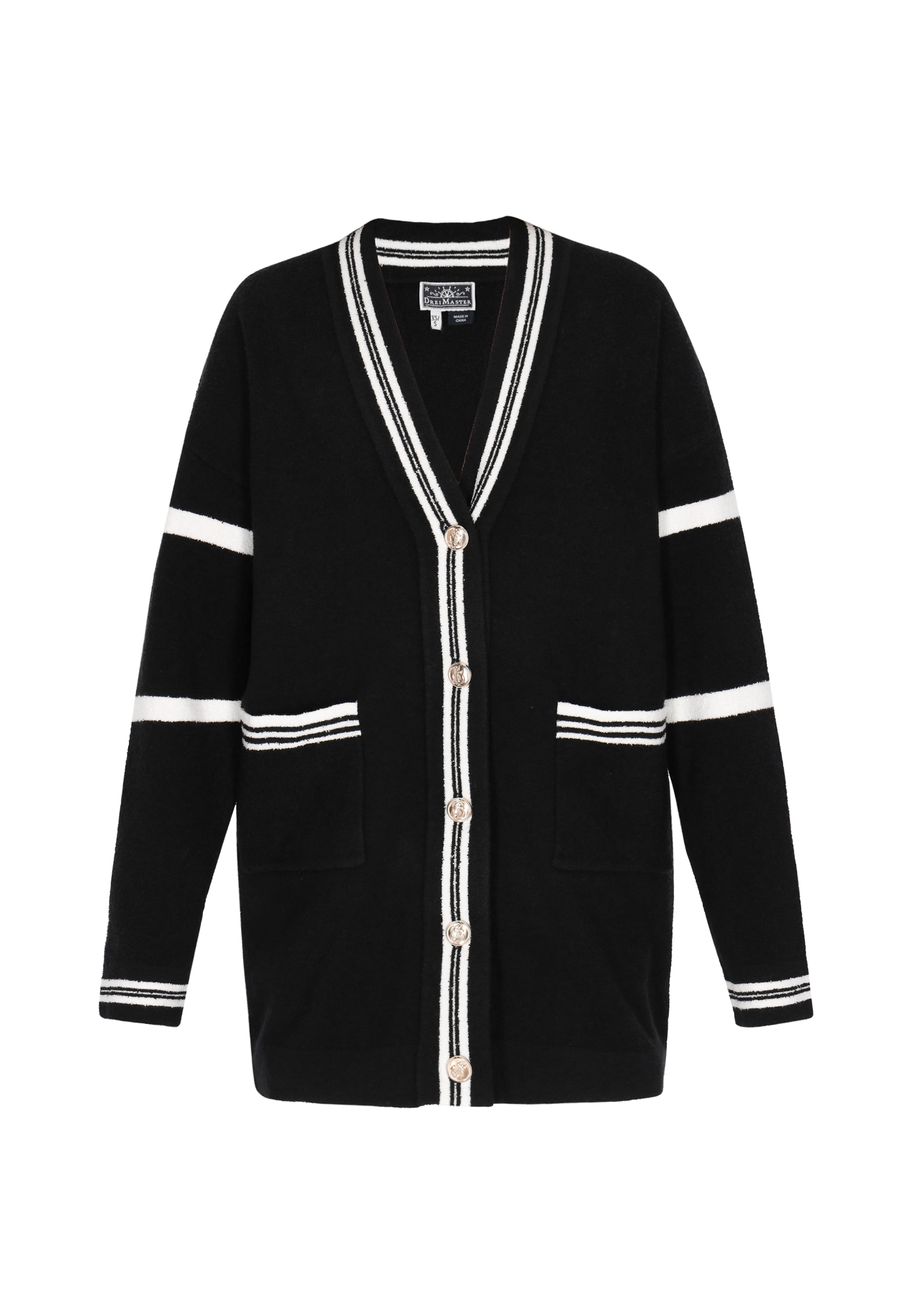 DreiMaster Maritim - Cárdigan en negro: frente