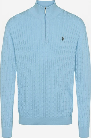 U.S. POLO ASSN. Neulepaita ' UMRomeo Half-zip ' värissä sininen: etupuoli