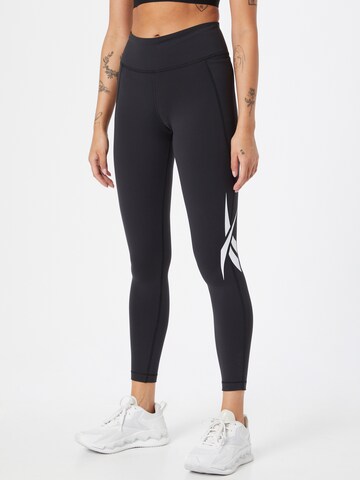 Skinny Pantaloni sportivi 'Lux' di Reebok in nero: frontale