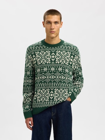 Pull-over SELECTED en vert : devant