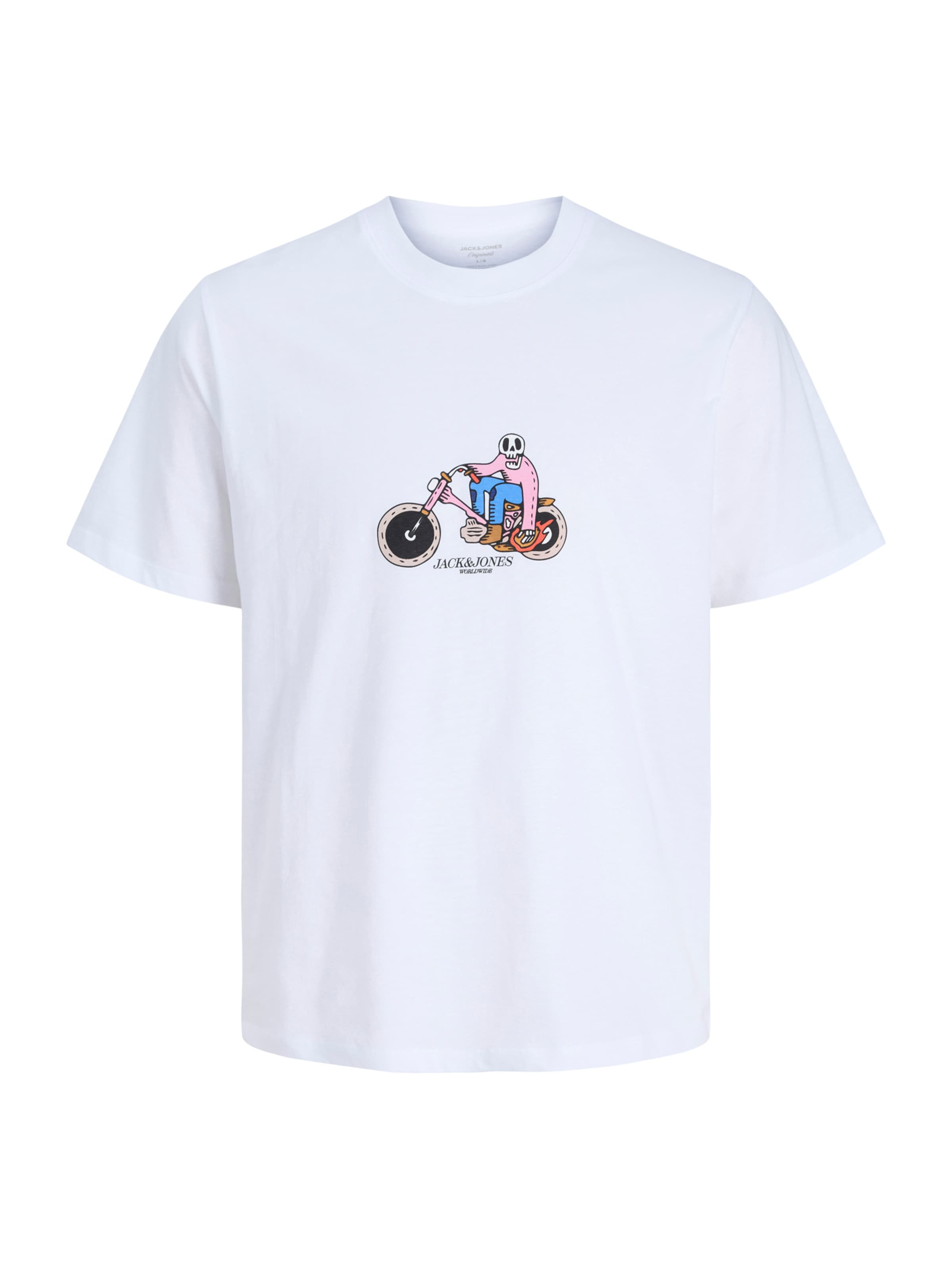 Jack & Jones Junior Majica 'JORCATSKILLS SKULL' | bela barva: sprednja stran