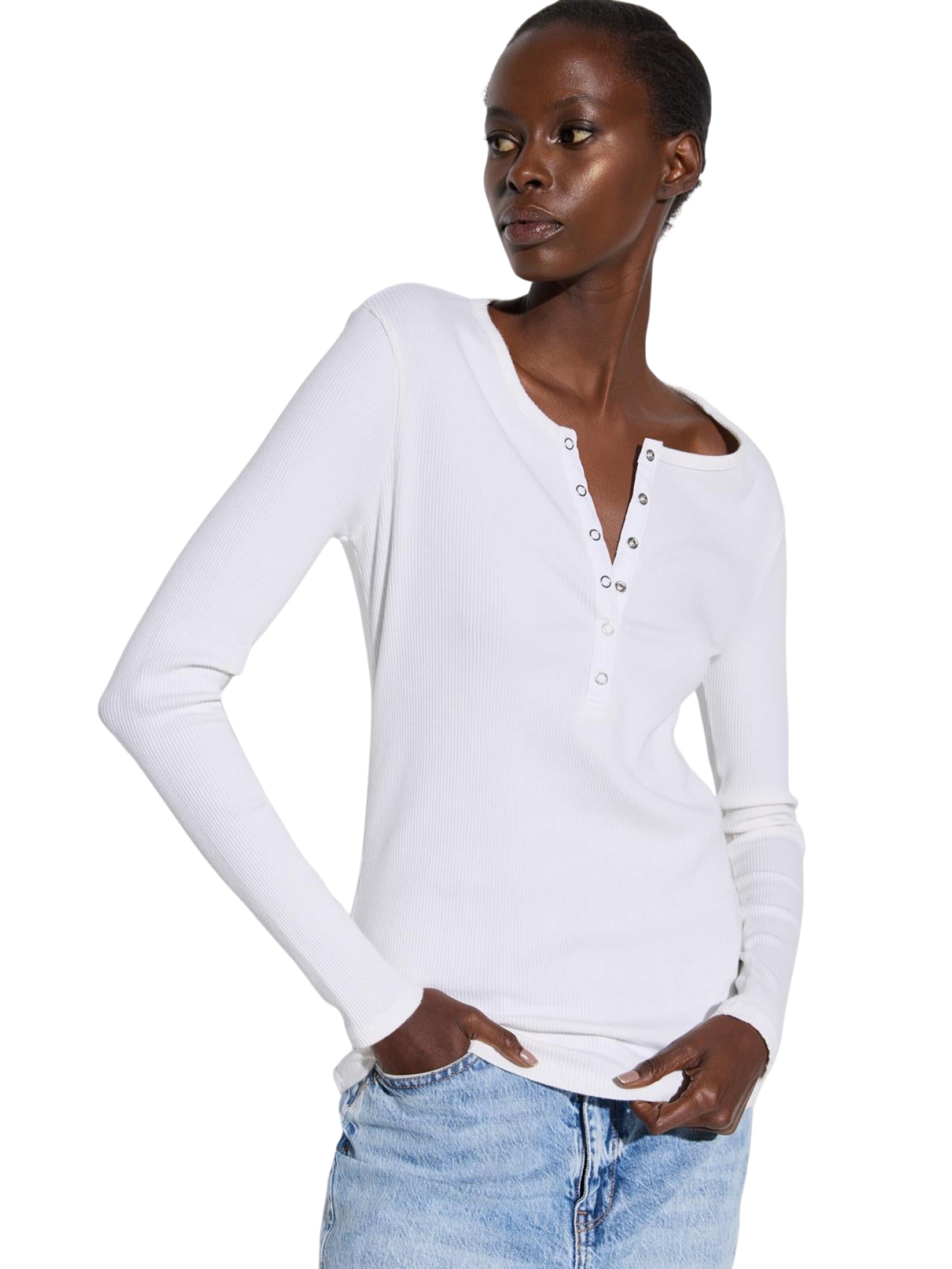 No Matter What Blusenbody "Körper" in Weiß: Vorderseite