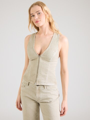 WEEKDAY - Top 'Belina' en beige: frente