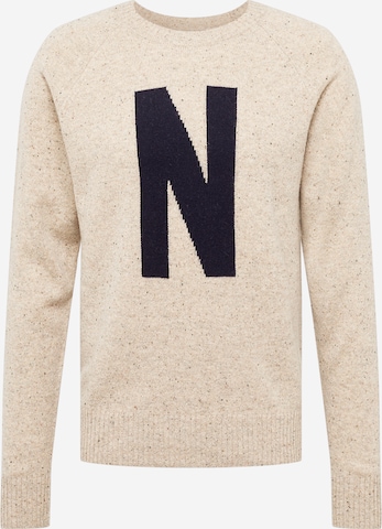 NORSE PROJECTS Trui 'Fridolf N Donegal' in Beige: voorkant