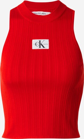 Calvin Klein Jeans - Top de malha em vermelho: frente