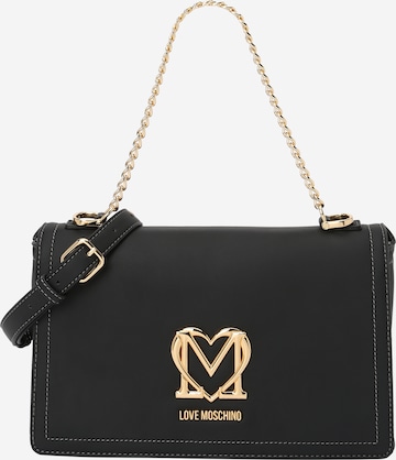 melns Love Moschino Pleca soma 'SUPER GOLD': no priekšpuses