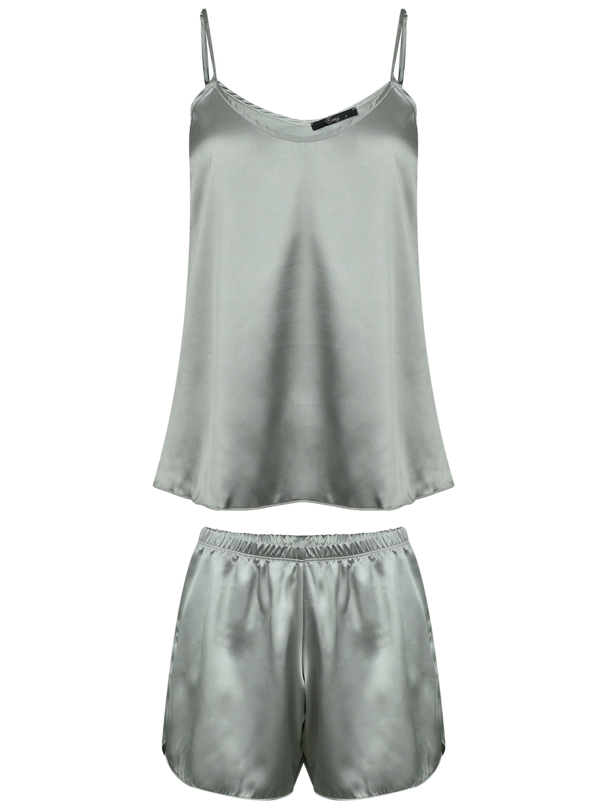 Evoni Pajama 'Set aus Satin' in Silver, Item view