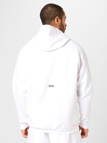 ADIDAS SPORTSWEAR Athletic Zip-Up Hoodie 'Z.N.E. Premium' in White