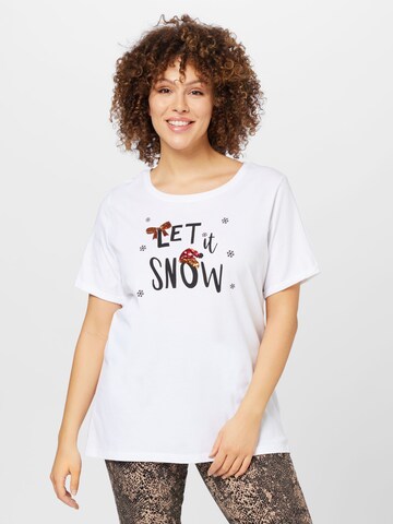 Maglietta 'SNOW' di ONLY Carmakoma in bianco: frontale