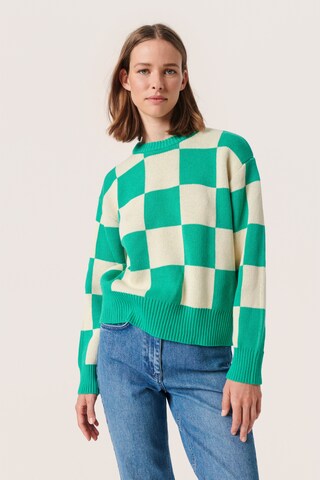 SOAKED IN LUXURY Sweater 'Cabba' in Green: front