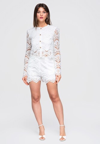 Ombre Blouse in Wit: voorkant