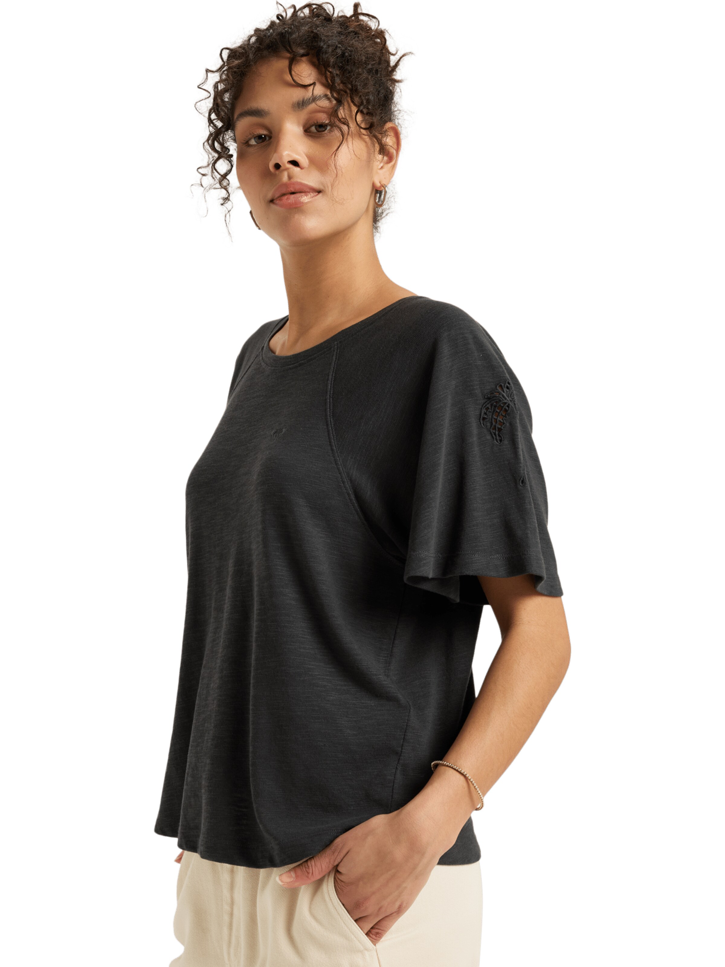 T-shirt 'Time For Palm Tree' ROXY en noir