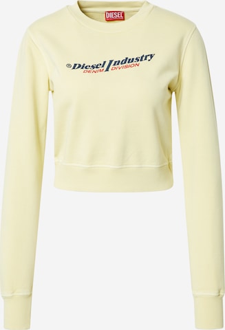 DIESEL Sweatshirt in Geel: voorkant
