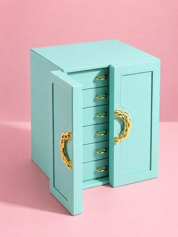 MEVYRA Schmuckaufbewahrung 'Schmuckkasten XXL - 5 Ebenen Leder Schmuckbox für Damen'‌‌‌‌‌‌‌‌‌‌ in Blau