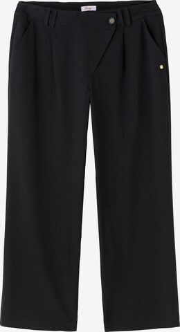 SHEEGO Loose fit Pleat-Front Pants in Black: front