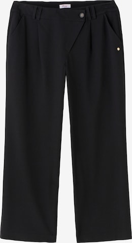 SHEEGO Pleat-Front Pants in Black: front