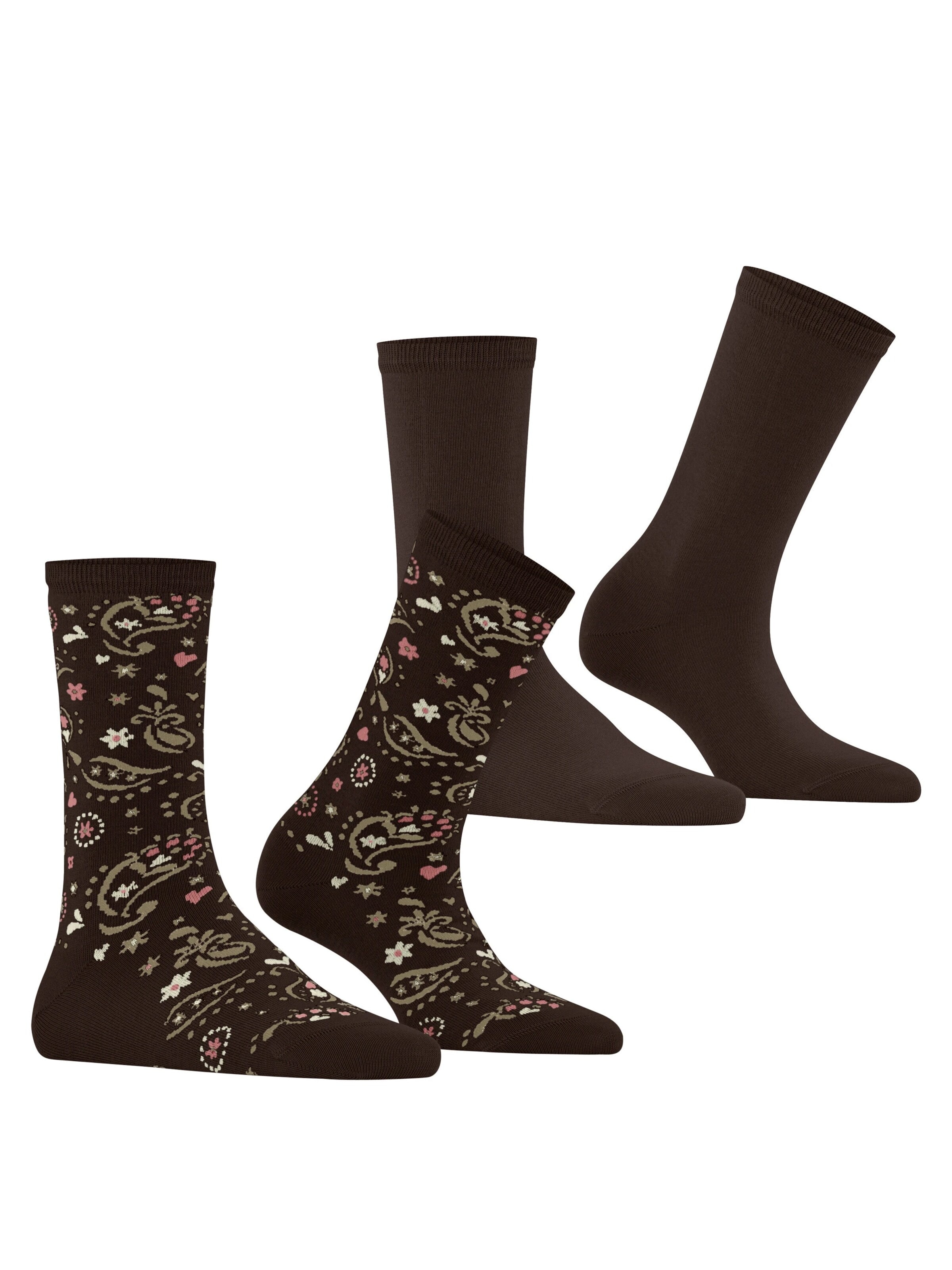 ESPRIT Socks 'Soft Paiyley 2-Pack' in Brown