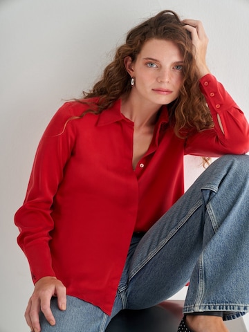 SILK & CASHMERE Shirt in Rood