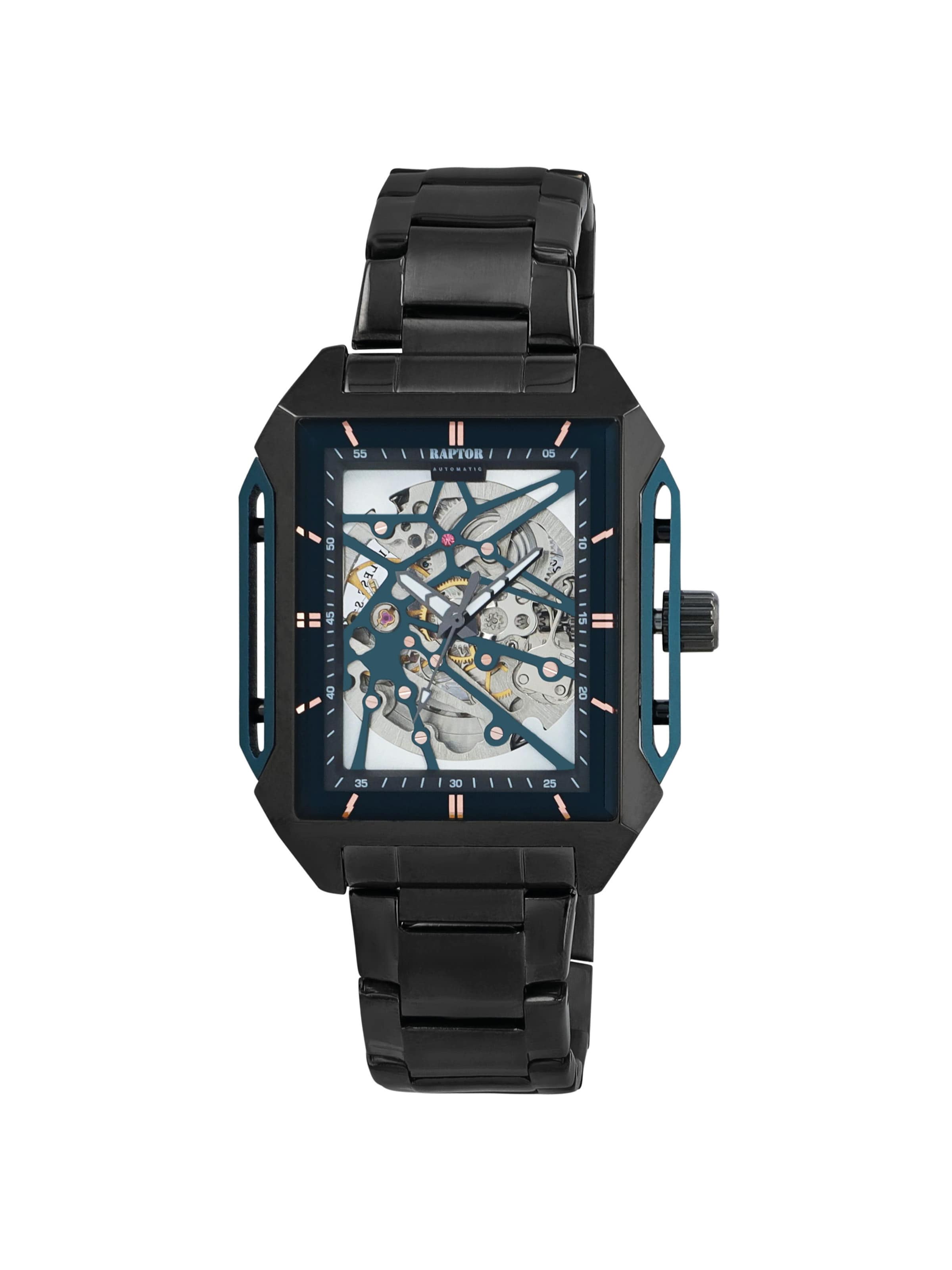 Raptor Analog Watch 'silberfarbig, 5 ATM' in Black