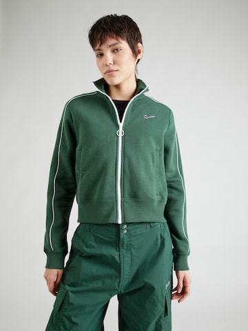 Nike Sportswear Zip-Up Hoodie in Green: front