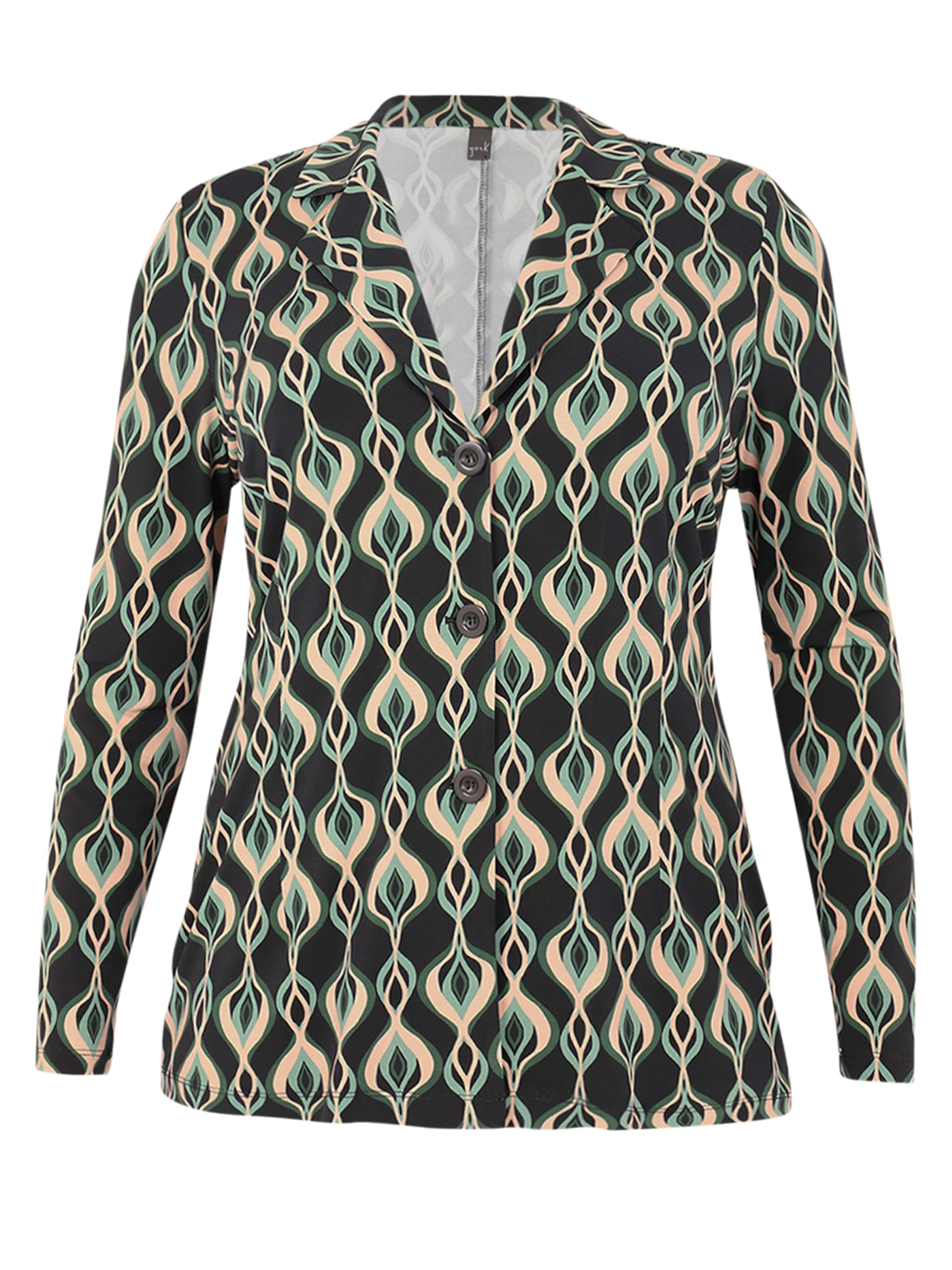 YOEK Blazer en 38-40 en mastic / vert / menthe / noir, Vue avec produit