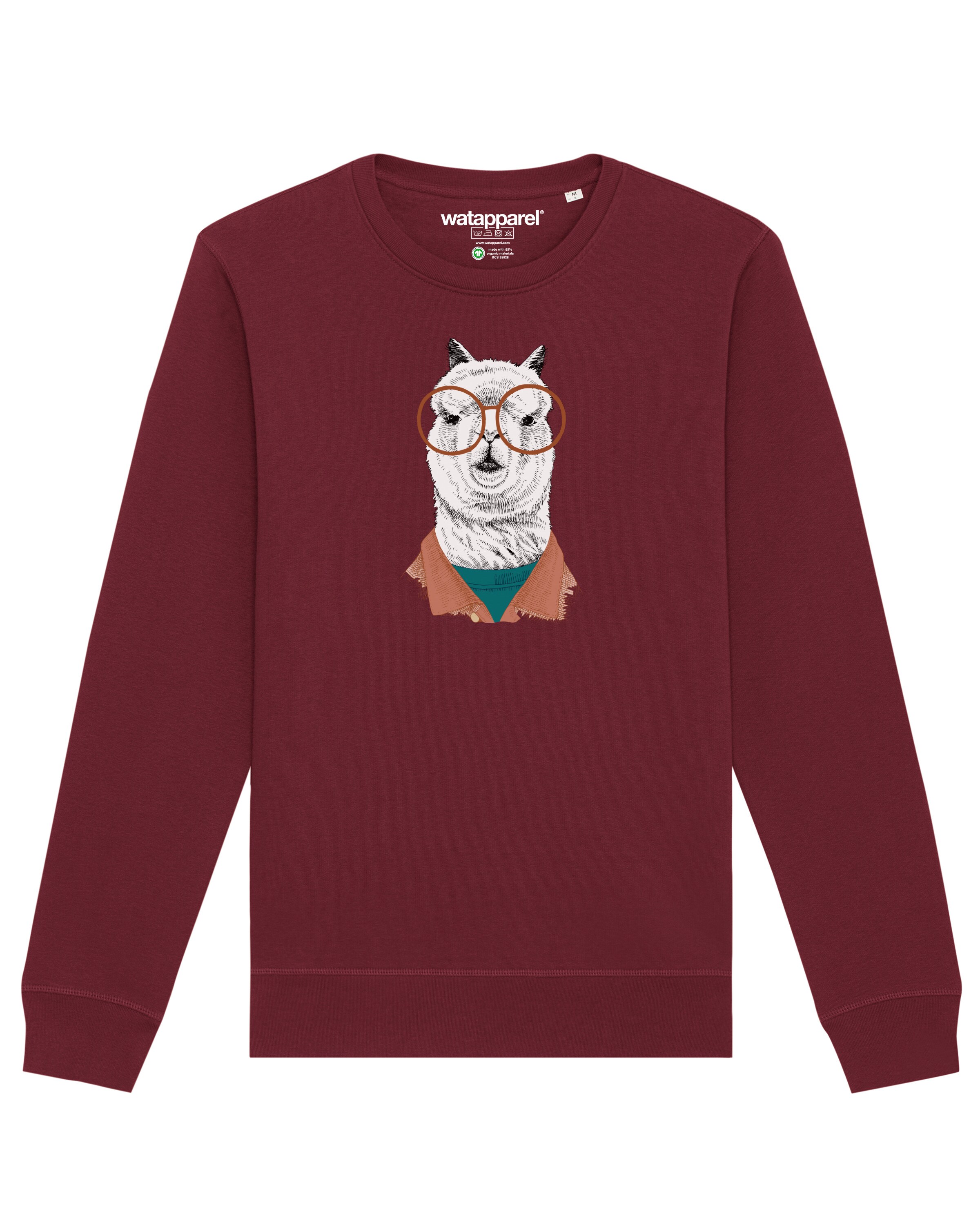 Watapparel Sweatshirt ' Lama ' in Red: front