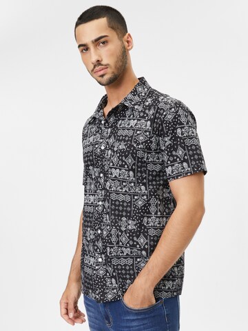 AÉROPOSTALE Regular fit Button Up Shirt in Black: front