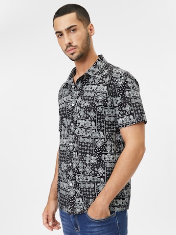 AÉROPOSTALE Regular fit Button Up Shirt in Black: front