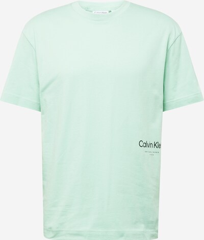 Calvin Klein T-Krekls 'OFF PLACEMENT', krāsa - piparmētru / melns, Preces skats