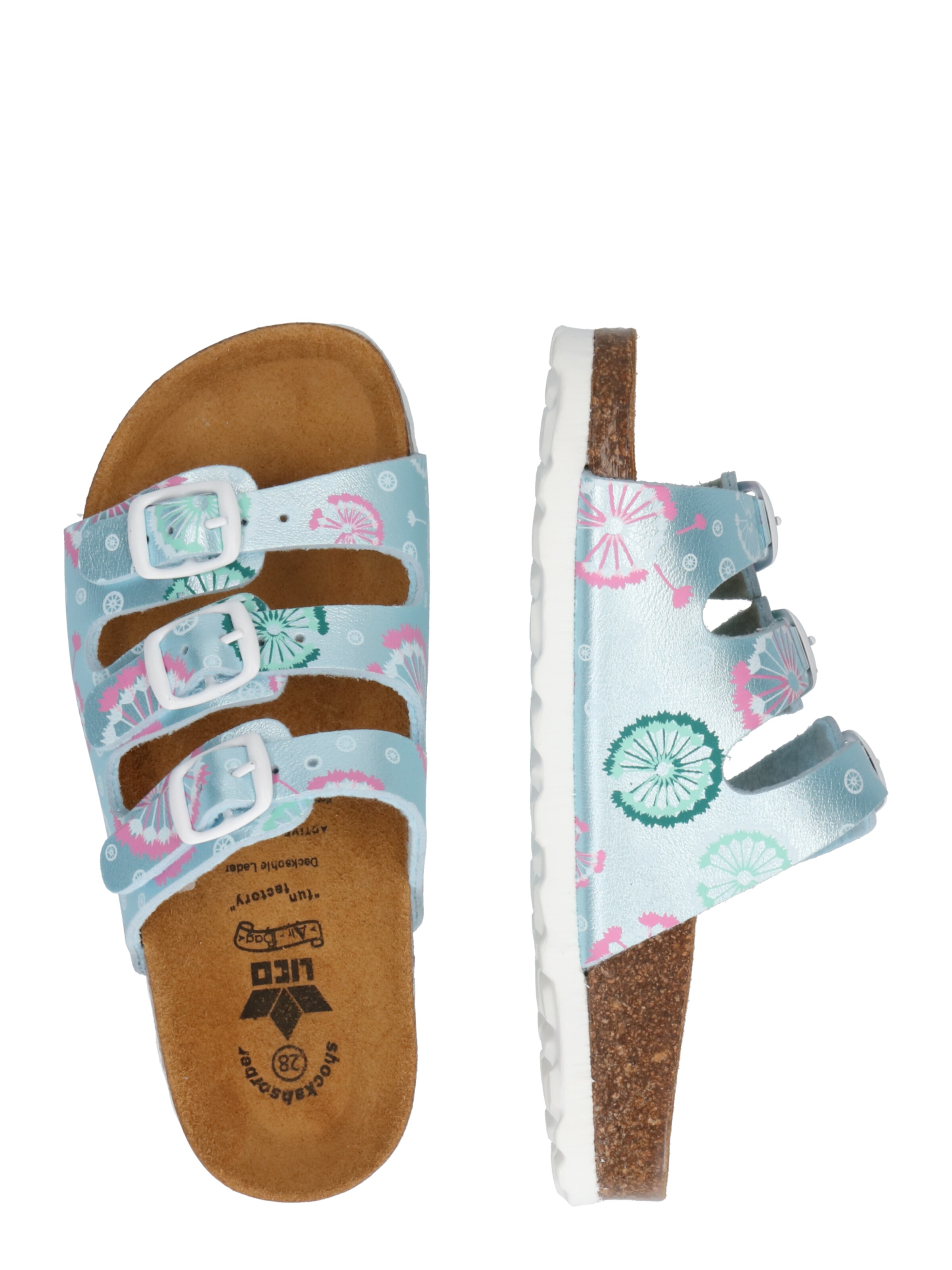 LICO Pantolette 'Bioline Flower' in Grün