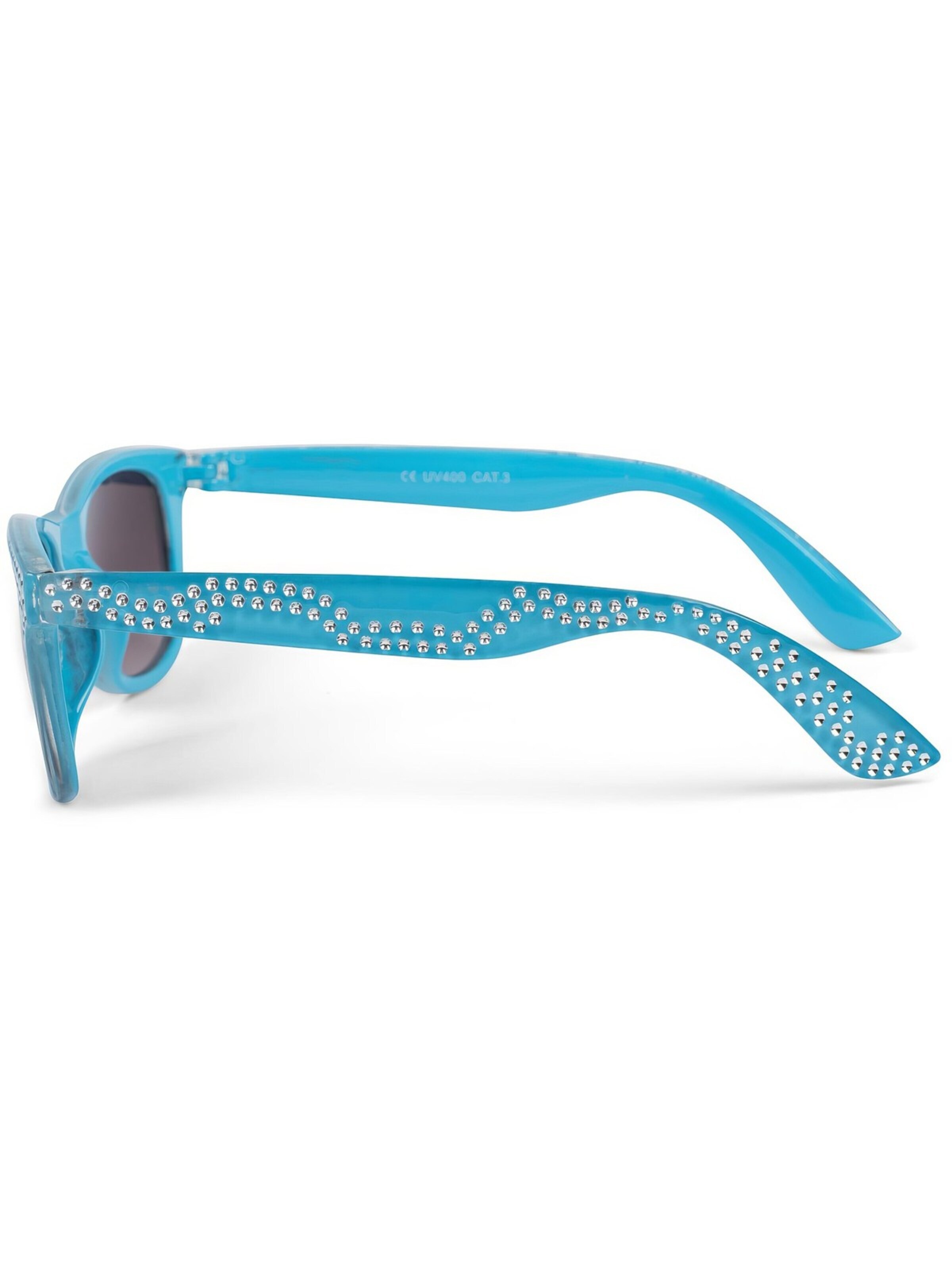 styleBREAKER Sunglasses 'Mädchen Nerd Sonnenbrille mit Strass' in Blue