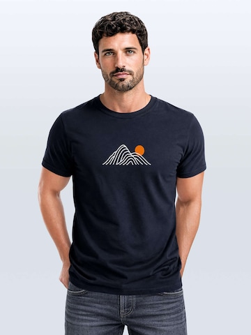 Neverless Shirt 'Lineart Berge' in Blue