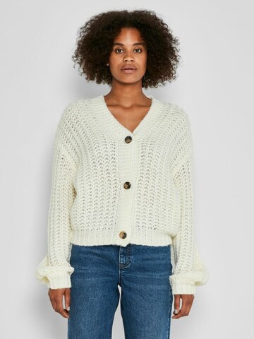 Noisy may Knit Cardigan in White: front