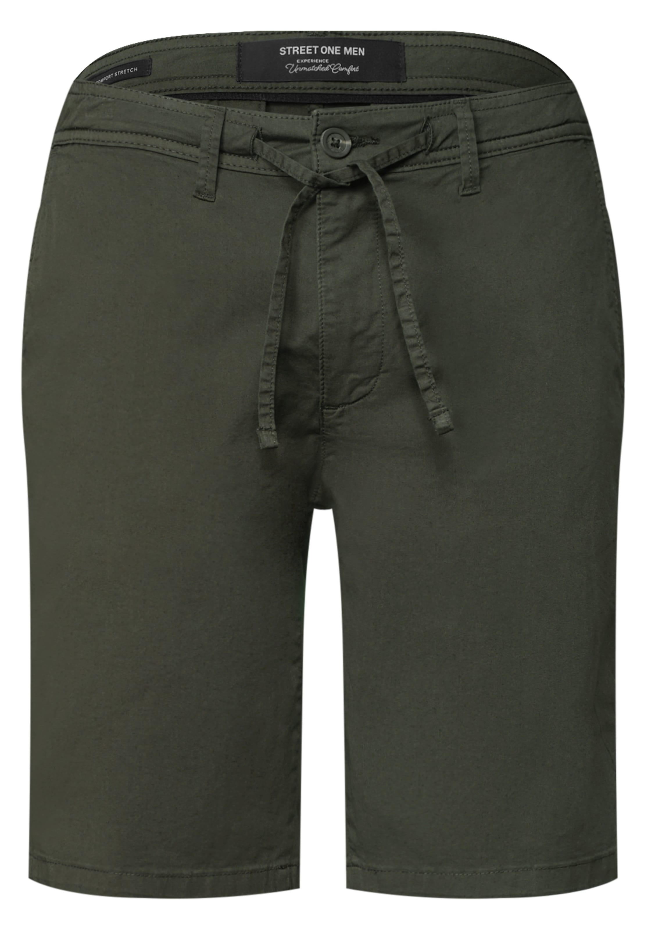 Street One MEN Regular Chino Pants in Green: front