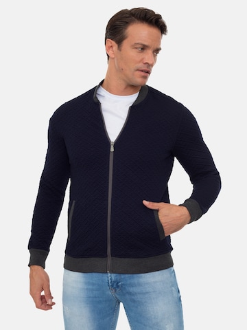 Sir Raymond Tailor Zip-Up Hoodie 'Napoli' in Blue: front
