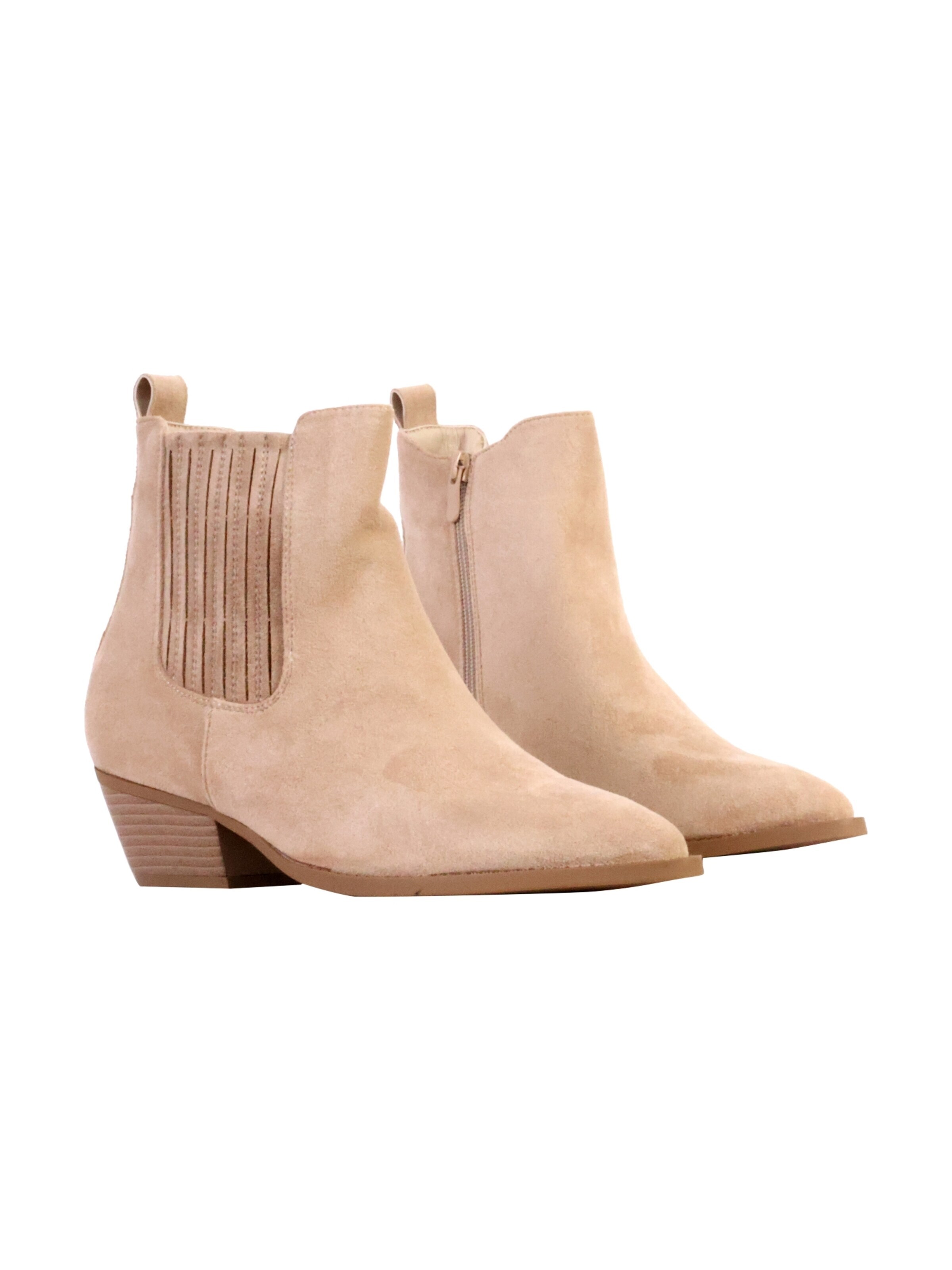 Bottines 'LBS-Stiefeletten mit Reißverschluss' Super Mode en beige