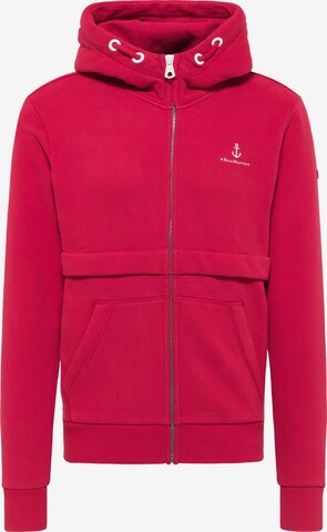 DreiMaster Maritim - Sudadera con cremallera en rojo: frente