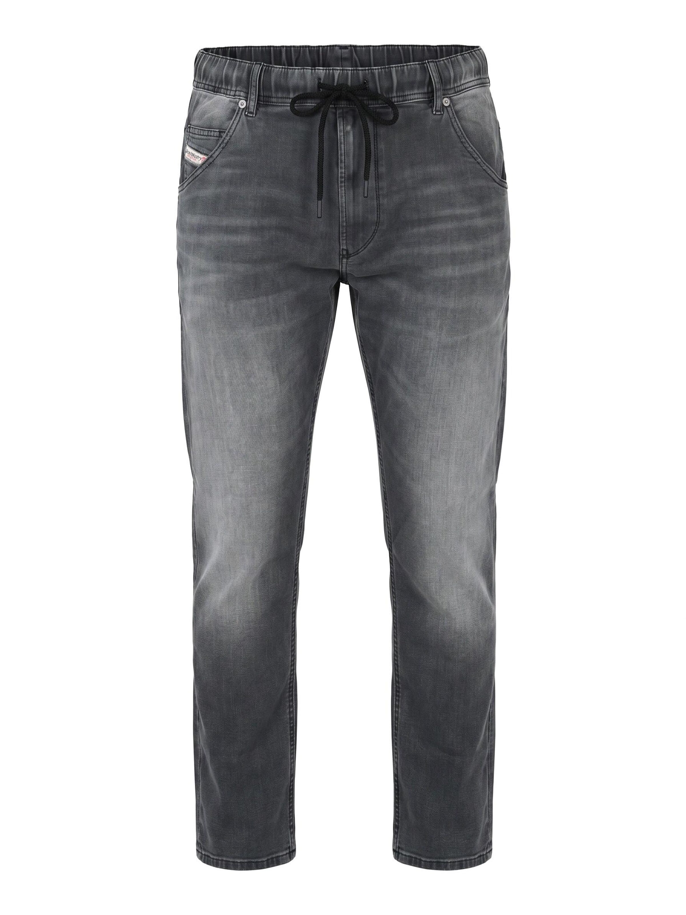 DIESEL - Tapered Calças de ganga '2030 D-KROOLEY JOGGJEANS Superstretch & Supersoft' em cinzento: frente